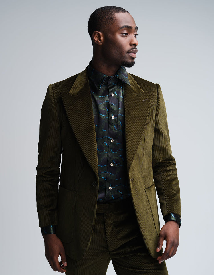 Olive Corduroy Suit - Gresham Blake Online