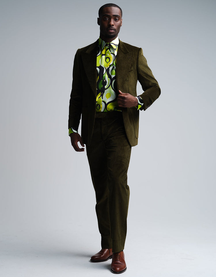 Olive Corduroy Suit - Gresham Blake Online