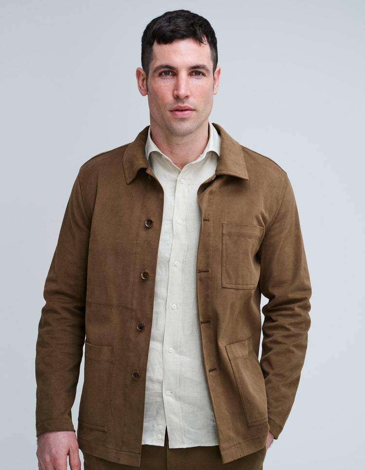 Olive Cotton Shacket - Gresham Blake Online