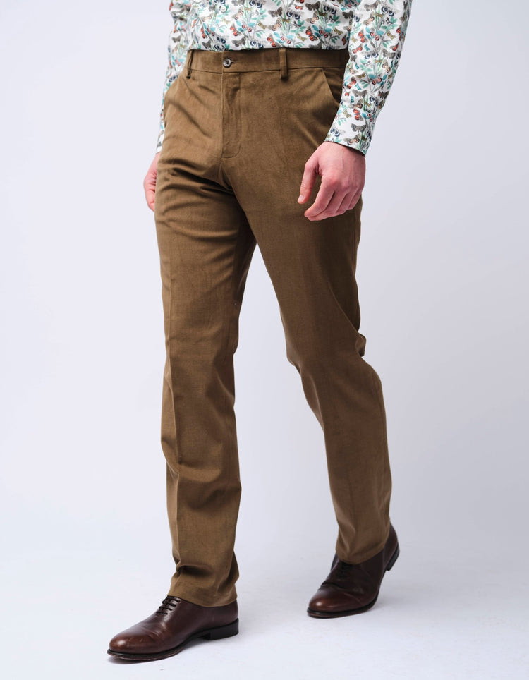 Olive Cotton Stretch Chino - Gresham Blake Online