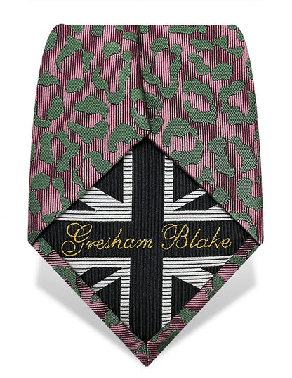 pink green silk tie
