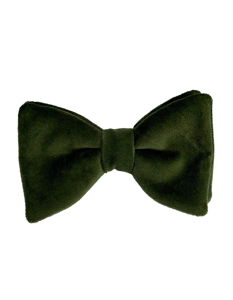 Pine Green Velvet Bow Tie