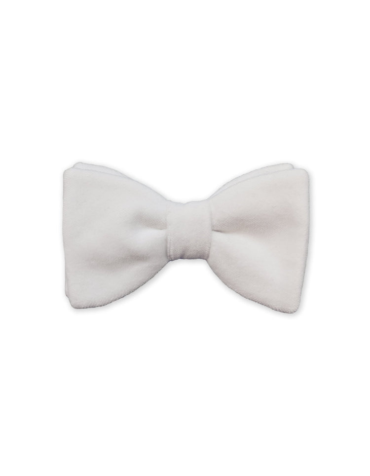 Optic White Velvet Bow Tie - Gresham Blake Online