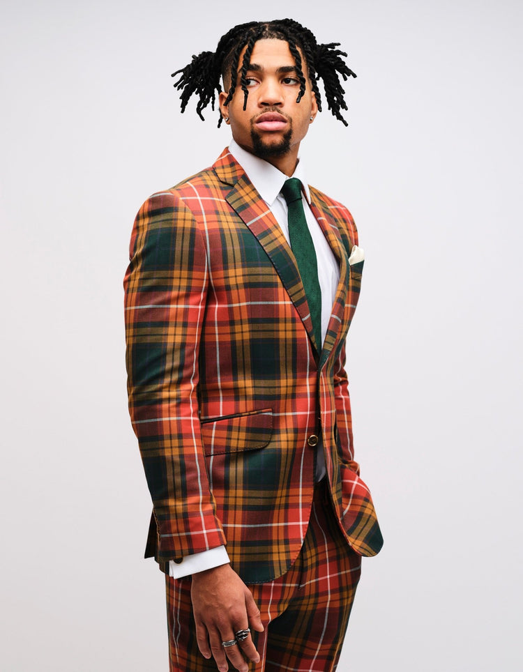 Orange Balmoral Tartan Jacket - Gresham Blake Online
