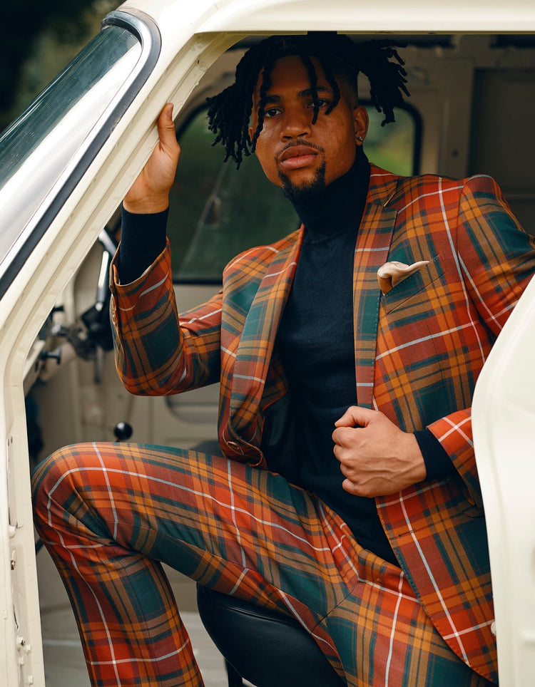 Orange Balmoral Tartan Jacket - Gresham Blake Online