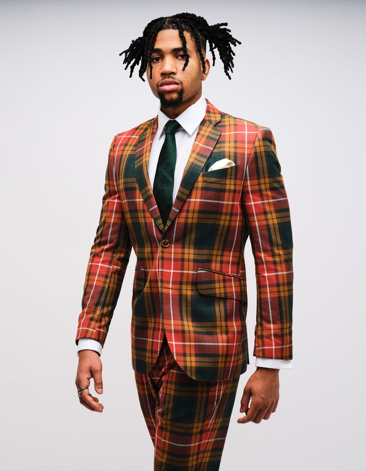 Orange Balmoral Tartan Jacket - Gresham Blake Online