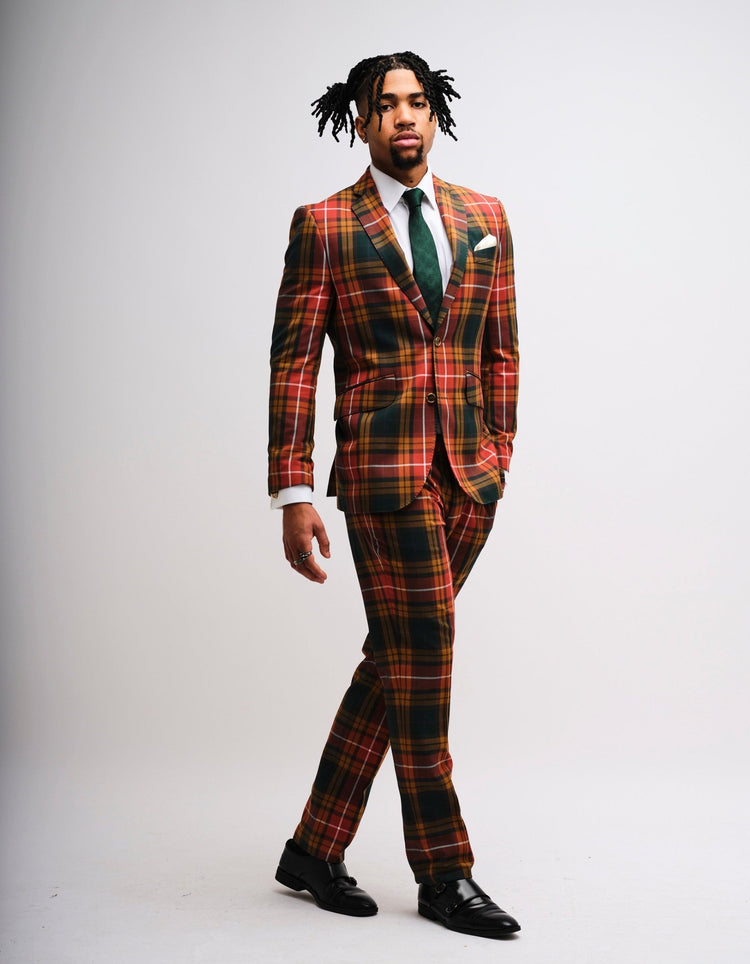 Orange Balmoral Tartan Jacket - Gresham Blake Online