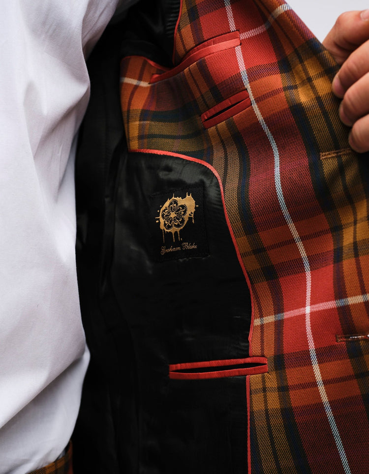 Orange Balmoral Tartan Jacket - Gresham Blake Online