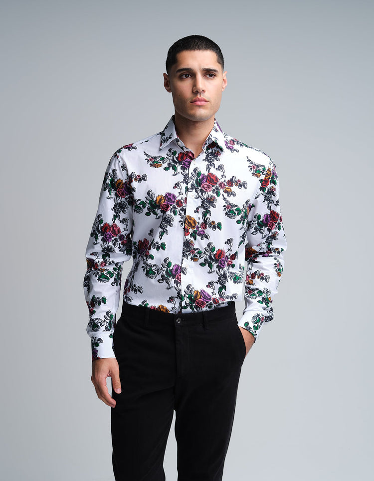 Painted Flowers Shirt - Gresham Blake Online