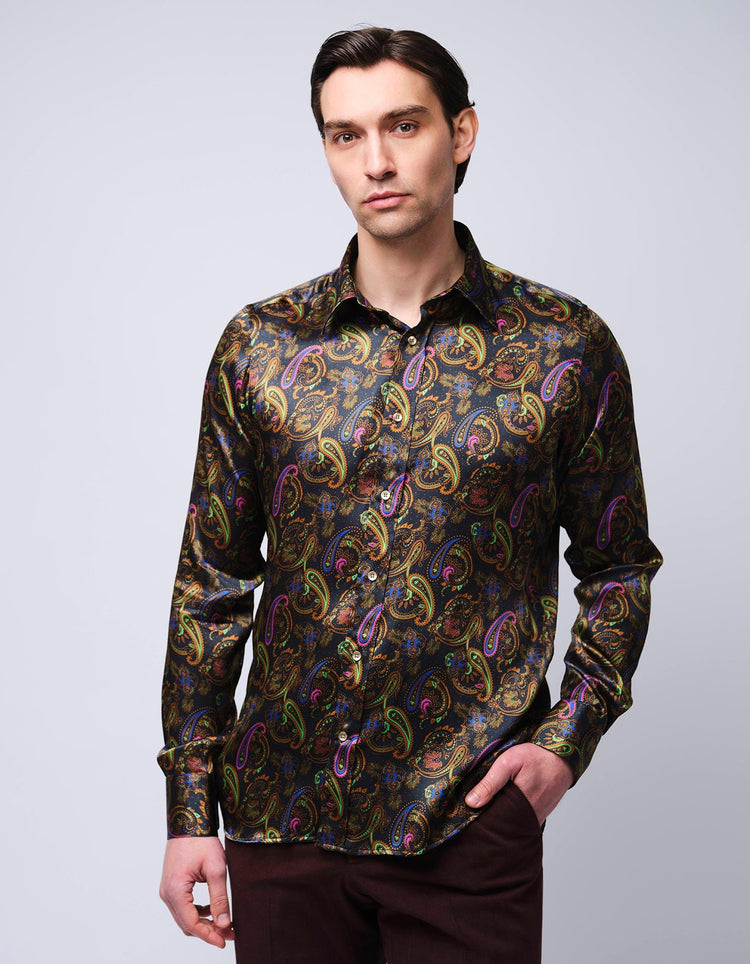 Paisley Silk Shirt - Gresham Blake Online