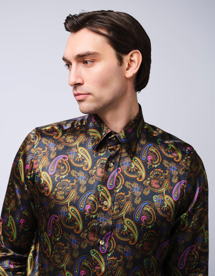 Paisley Silk Shirt - Gresham Blake Online