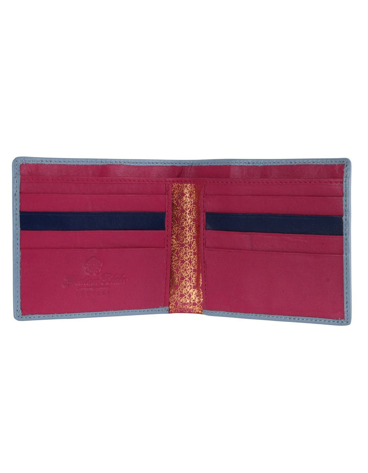 Pale Blue and Hot Pink Leather Wallet - Gresham Blake Online