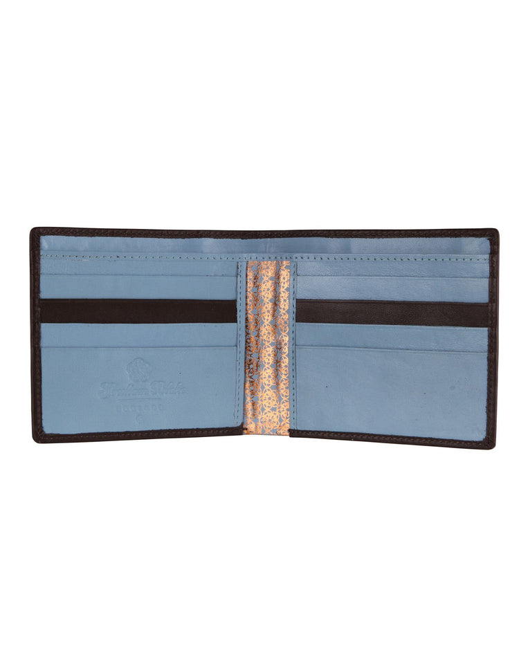 Brown & Pale Blue Leather Wallet