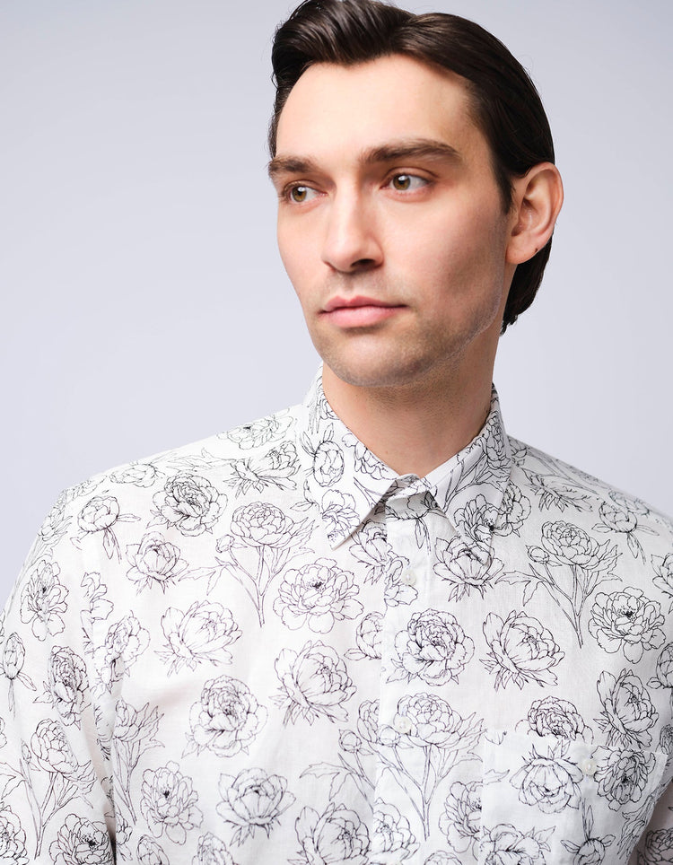 Peonies Short Sleeve Shirt - Gresham Blake Online