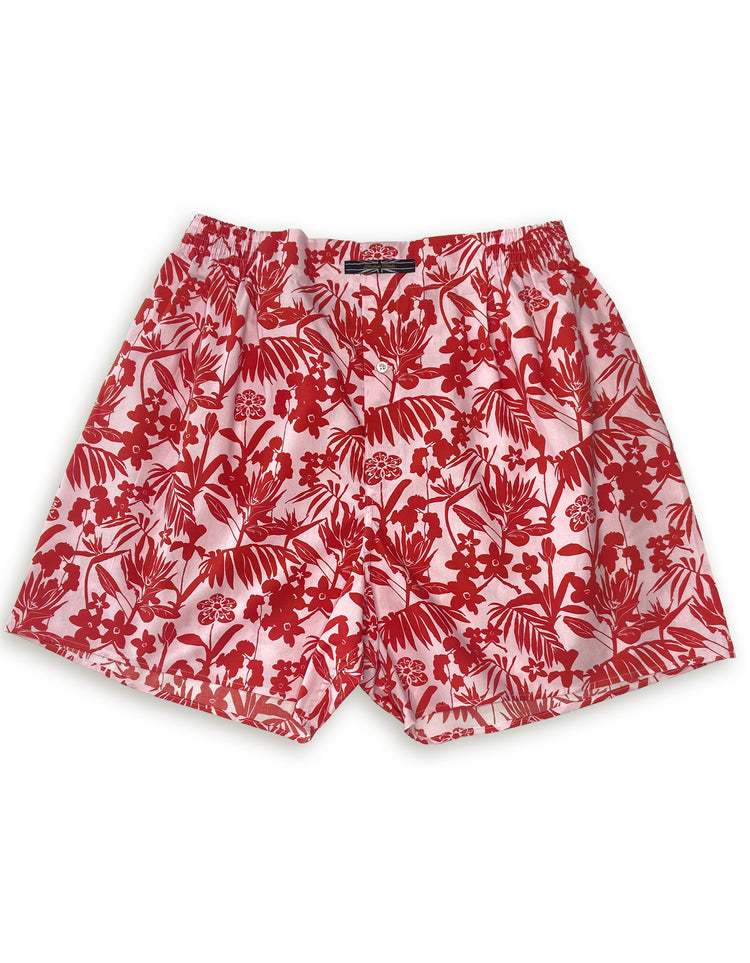 Pink & Red Floral Boxer Shorts