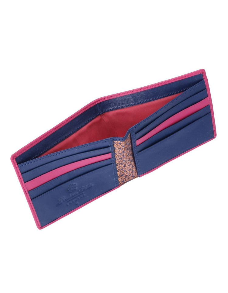 Pink and Royal Blue Leather Wallet - Gresham Blake Online
