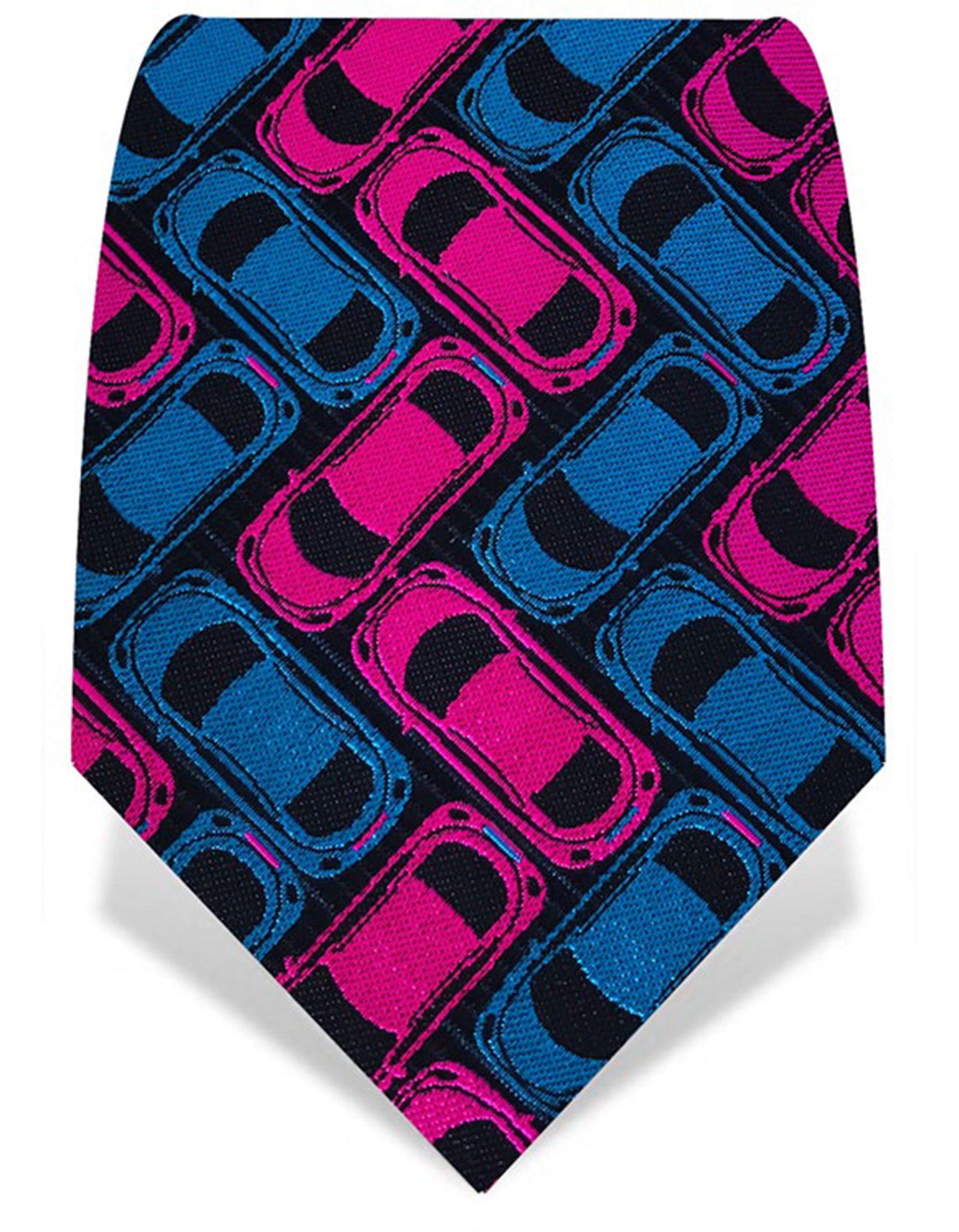 Black with Blue & Pink Cars tie