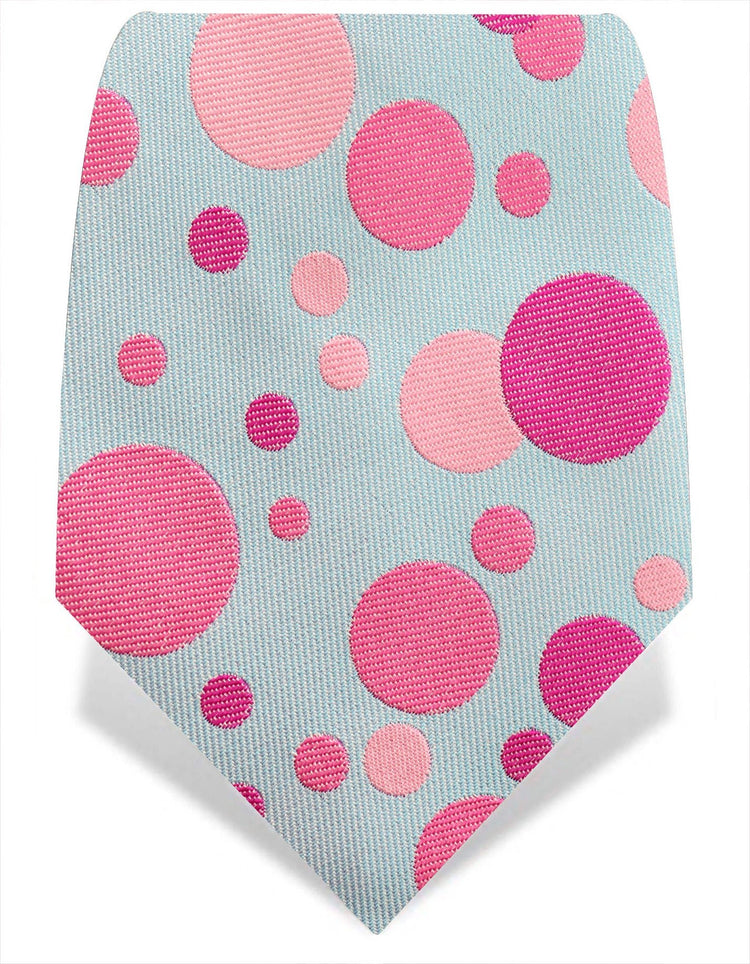 Pink & Blue Spots Silk Tie - Gresham Blake Online