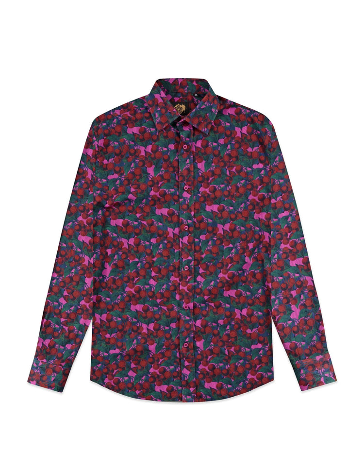 Pink Cherries Jacquard Shirt - Gresham Blake Online
