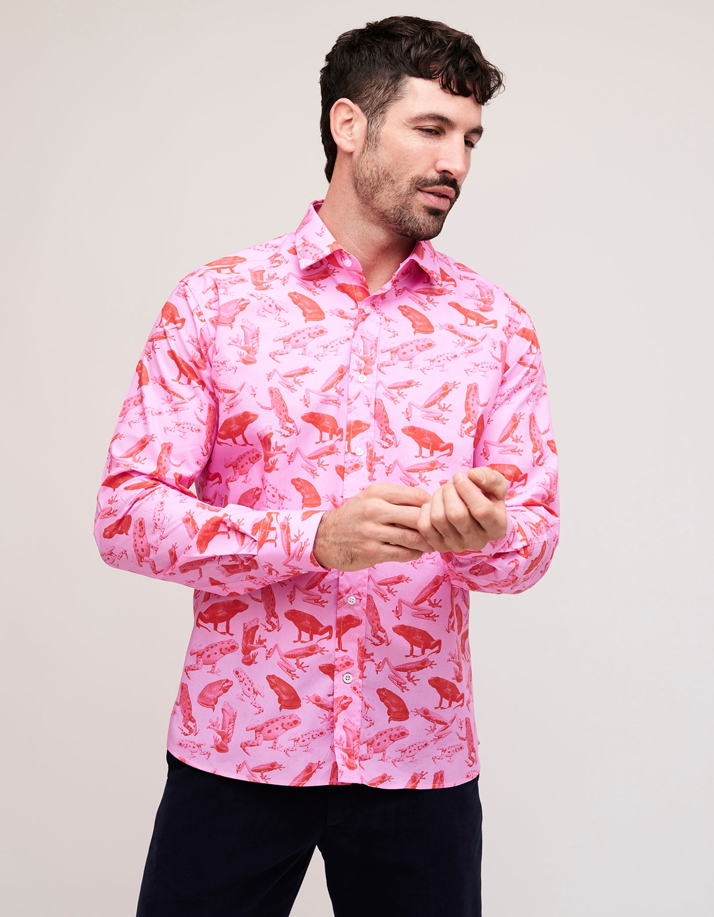 mens pink shirt long sleeve