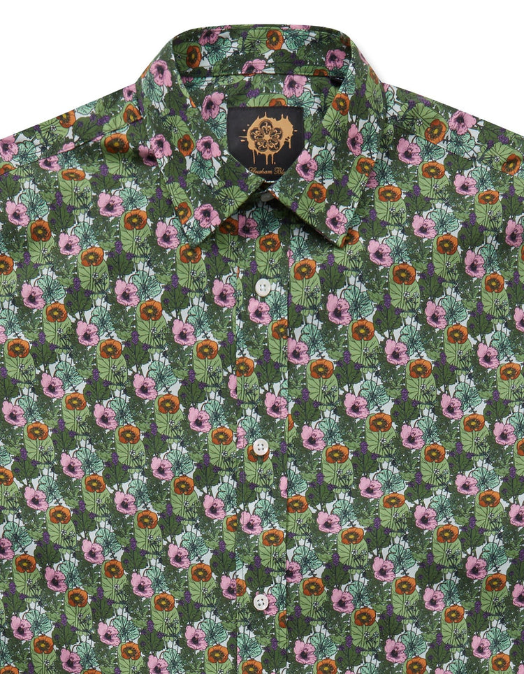 Pink & Green Floral Shirt - Gresham Blake Online