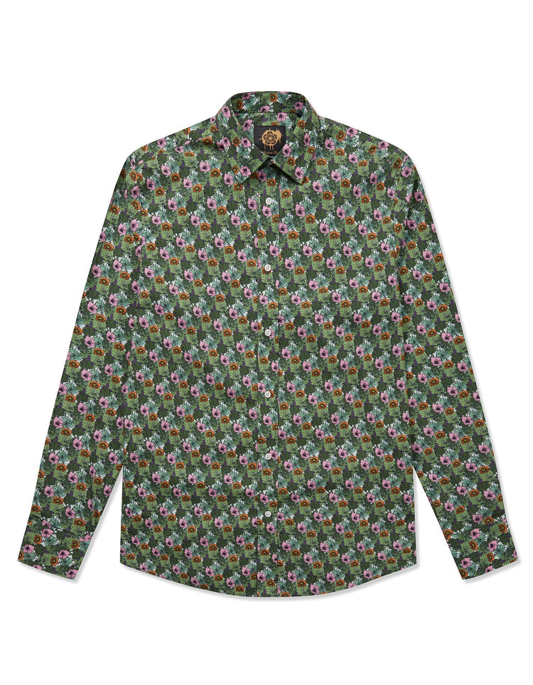 Pink & Green Floral Shirt - Gresham Blake Online