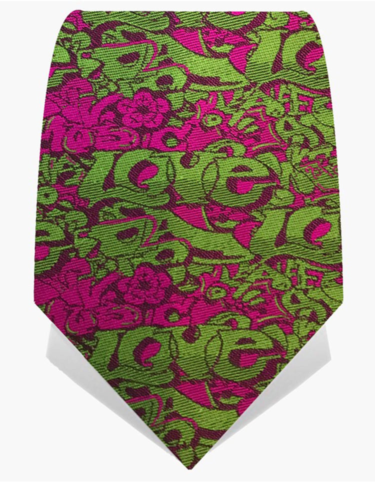 Pink & Green Graffiti Tie - Gresham Blake Online