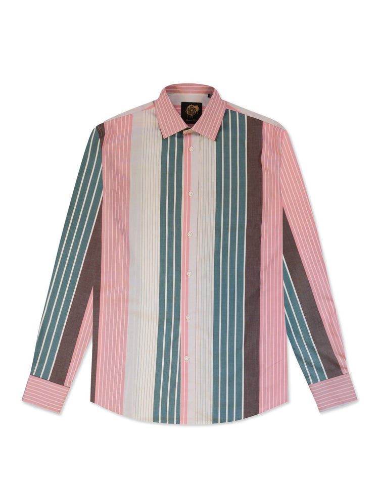 Pink & Green Stripe Shirt - Gresham Blake Online