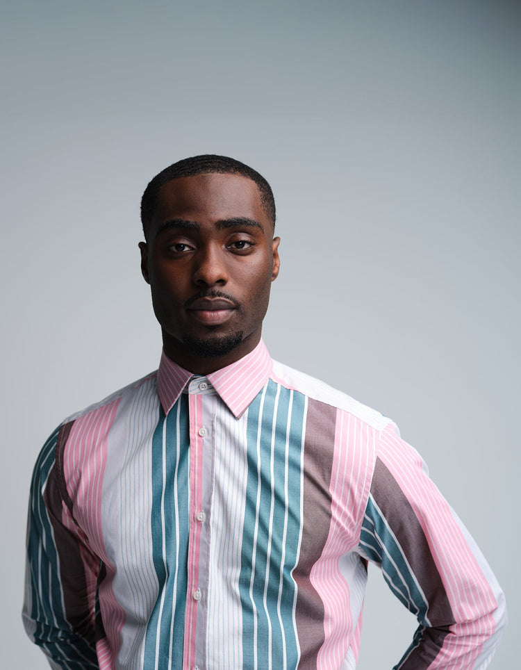 Pink & Green Stripe Shirt - Gresham Blake Online