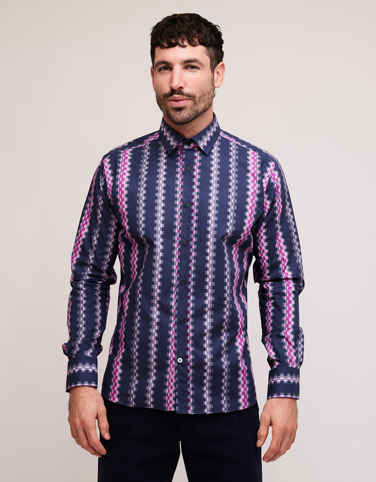 pink check shirt mens