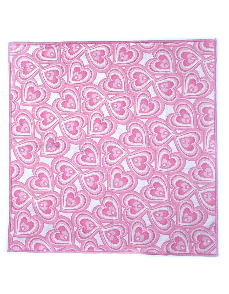 Pink Hearts Microfiber Pocket Square - Gresham Blake Online