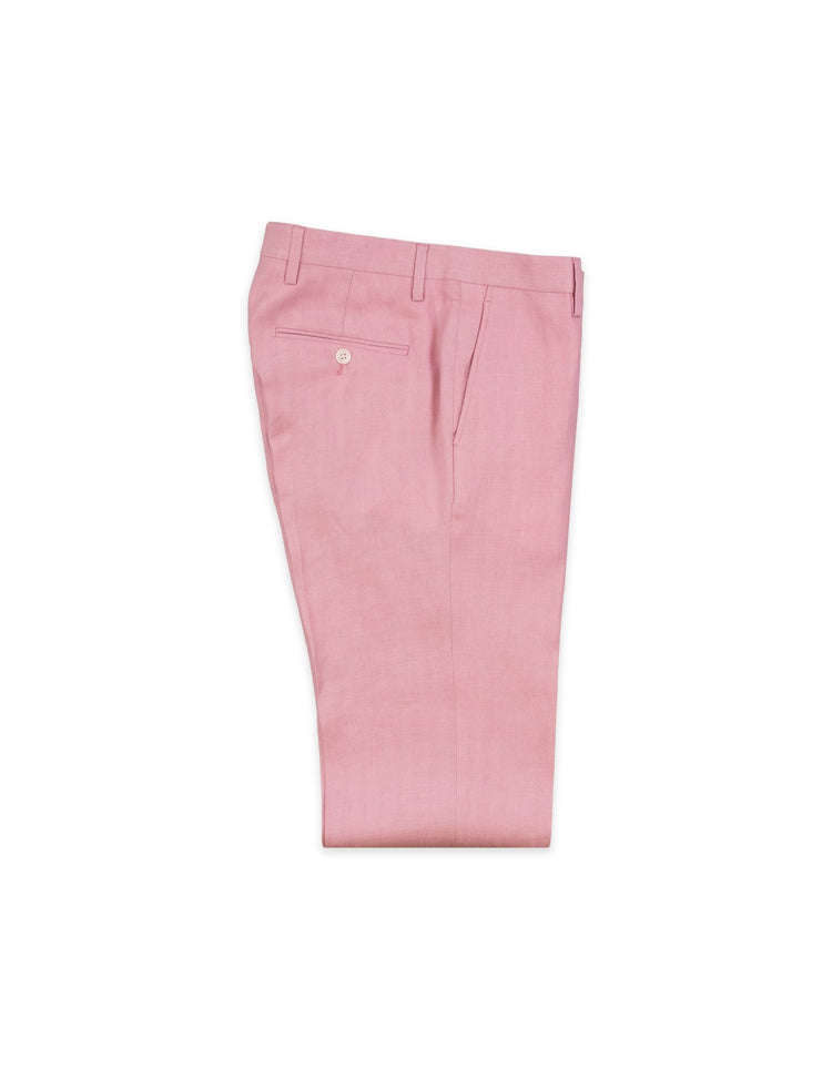 Pink Herringbone Linen Suit - Gresham Blake Online