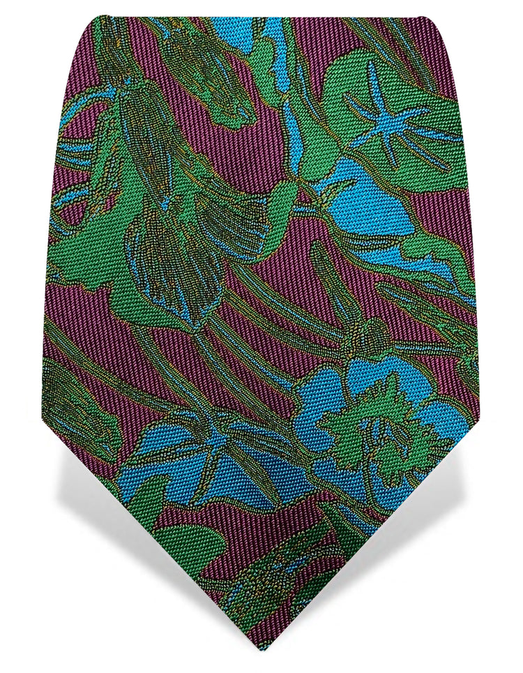 Green & Pink Nasturtiums Tie