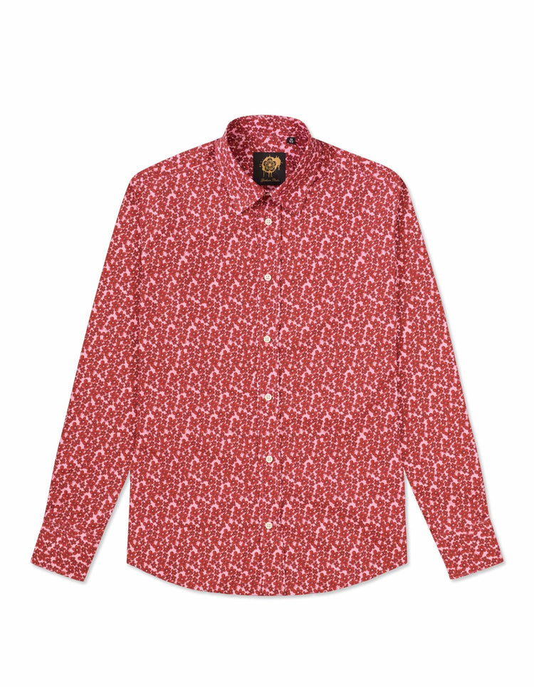 Pink & Red Small Flower Shirt - Gresham Blake Online