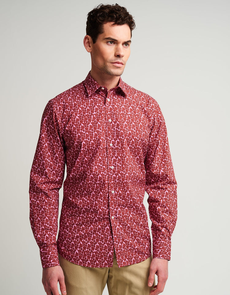 Pink & Red Small Flower Shirt - Gresham Blake Online