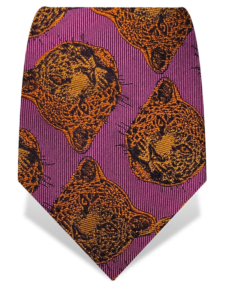 Fuchsia & Orange Leopard Tie