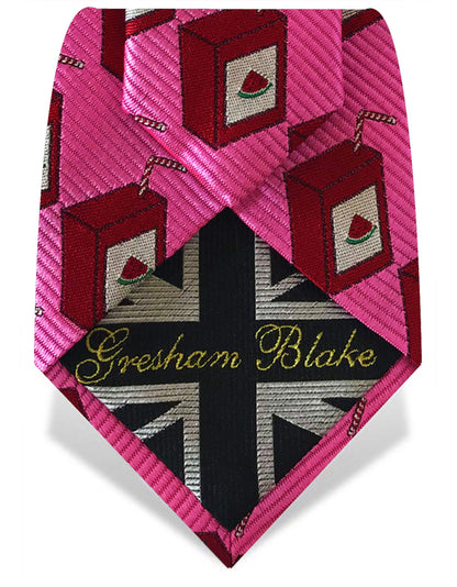 pink and red silk tie