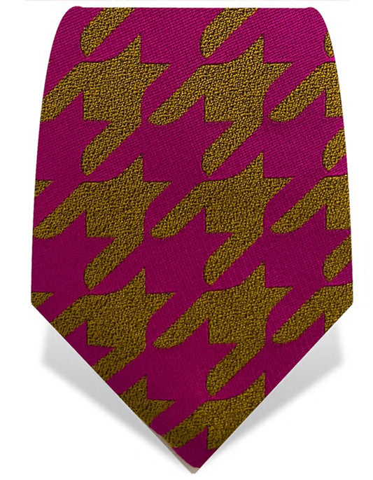 Pink & Yellow Houndstooth Tie