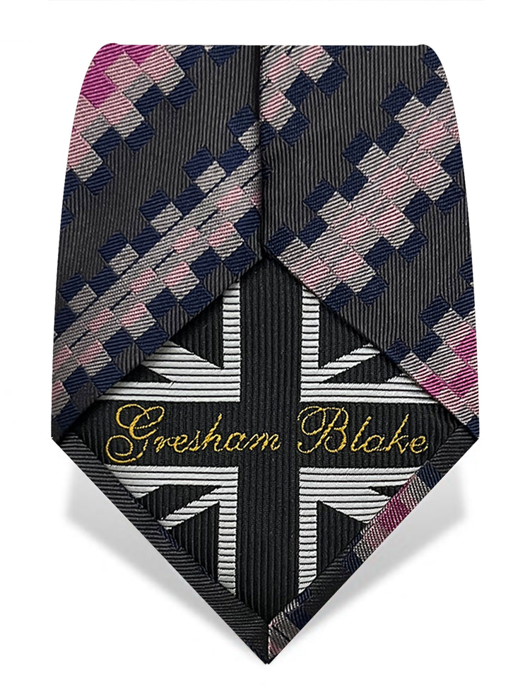 pink grid tie for boy 