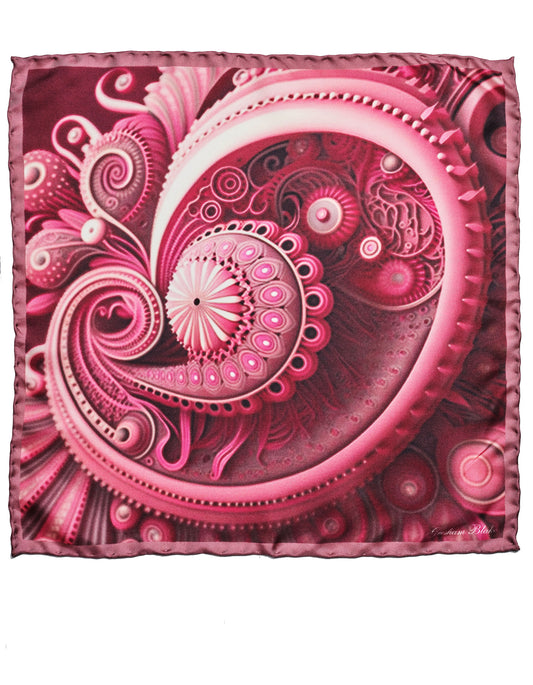 pink modern silk pocket square