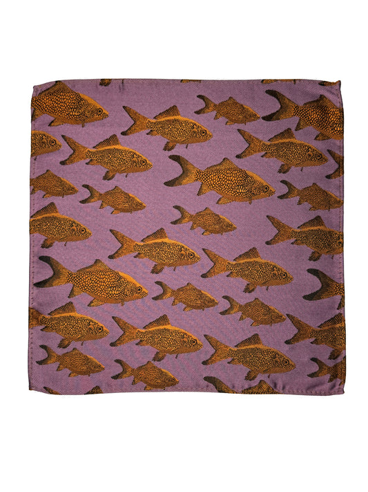 Light Pink Goldfish Silk Pocket Square