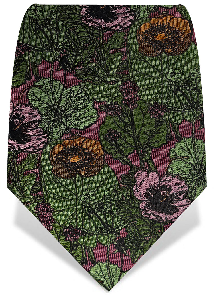 Pink & Green Floral Tie