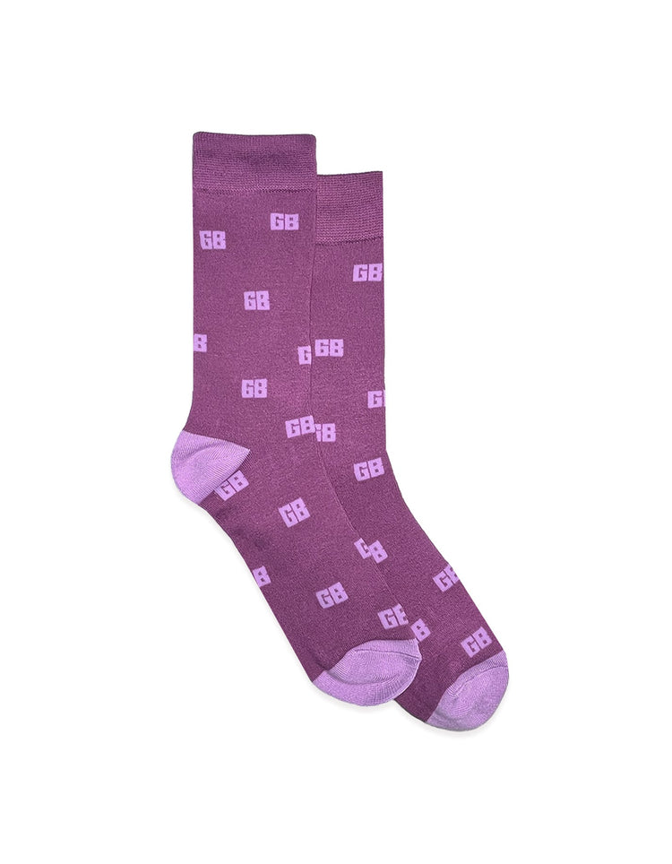 Purple GB Monogram Bamboo Sock - Gresham Blake Online