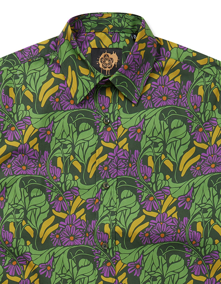 Purple & Green Garden Shirt - Gresham Blake Online