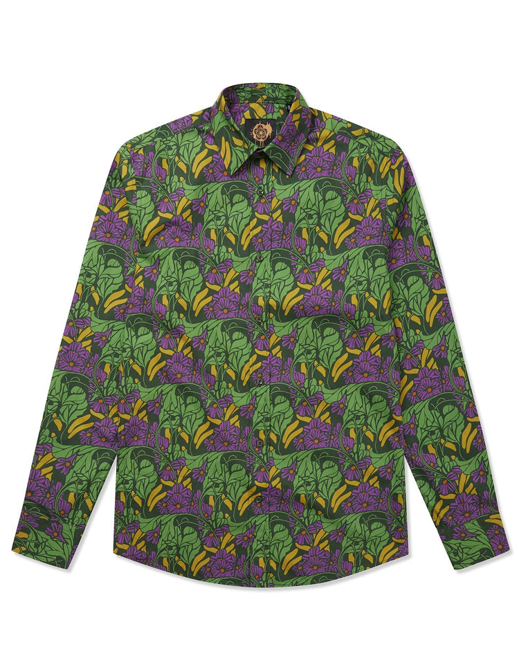Purple & Green Garden Shirt - Gresham Blake Online