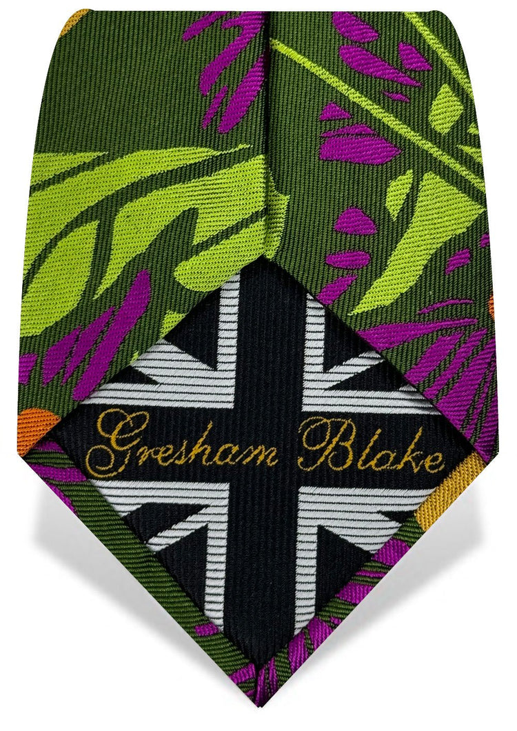 Purple & Green Garden Tie - Gresham Blake Online