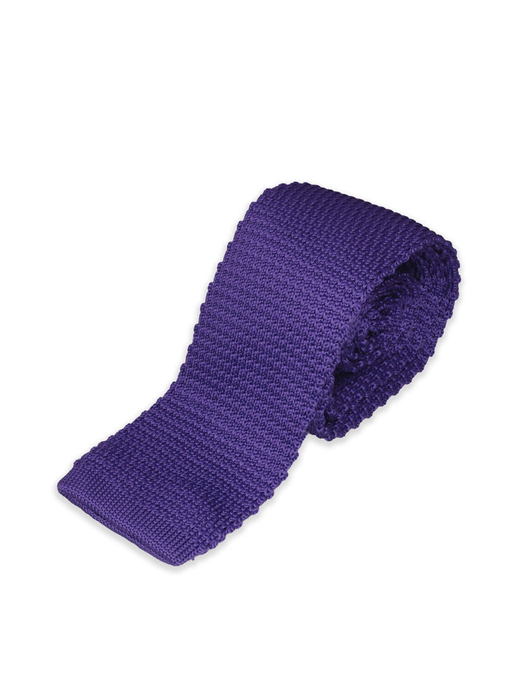 Purple Skinny Knit Tie - Gresham Blake Online