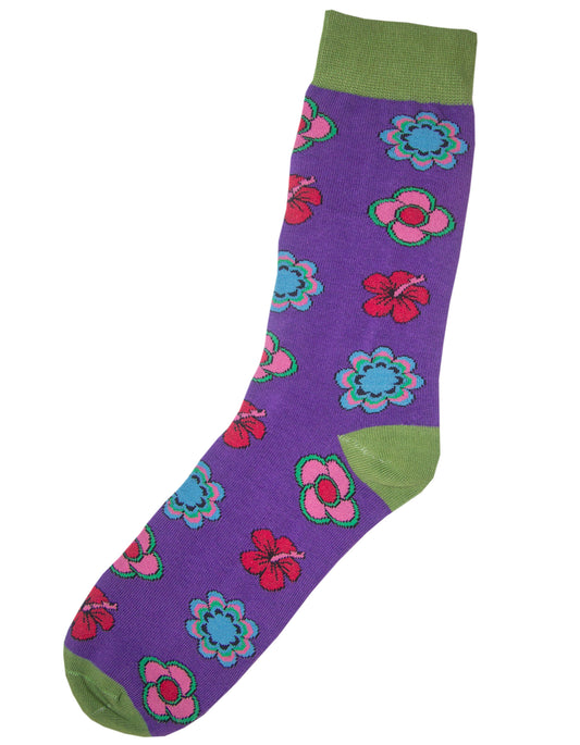 Purple Flower Sock