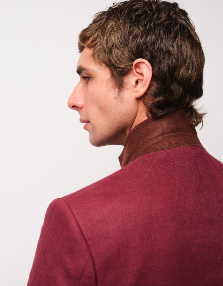 Raspberry Linen Suit - Gresham Blake Online
