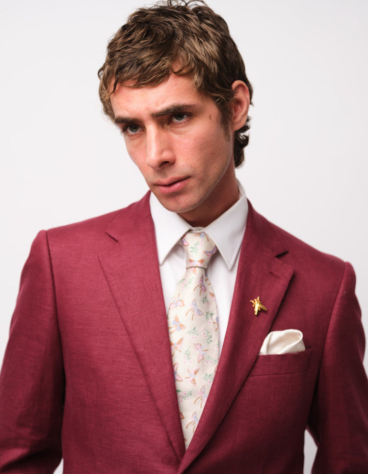 Raspberry Linen Suit - Gresham Blake Online